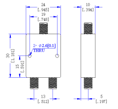 10000~20000MHz SMA Female 2 Way Power Divider 50 Ohm Wide-Band Signal Splitte