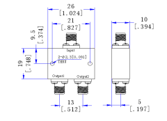 10000~26500MHz SMA Female SMP  Male 2 Way Power Divider 50 Ohm Wide-Band Signal Splitte