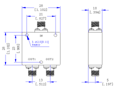 13500~15000MHz SMA Female 2 Way Power Divider 50 Ohm Wide-Band Signal Splitte
