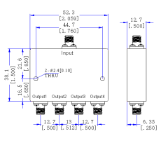 18000~26500 MHz SMA Female 4 Way Power Divider 50 Ohm Wide-Band Signal Splitter