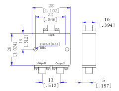 19500~20500 MHz SMP Male 2  Way Power Divider 50 Ohm Wide-Band Signal Splitter