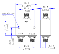 18000~40000 MHz 2.92mm Female 2  Way Power Divider 50 Ohm Wide-Band Signal Splitter