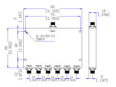 21000~26000 MHz SMA Female 6 Way Power Divider 50 Ohm Wide-Band Signal Splitter