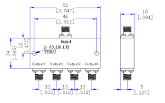 25000~50000 MHz 2.4mm Female 4 Way Power Divider 50 Ohm Wide-Band Signal Splitter