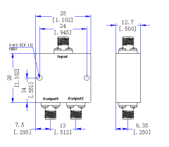 100～1000 MHz SMA Female 2 Way Power Divider 50 Ohm Wide-Band Signal Splitter