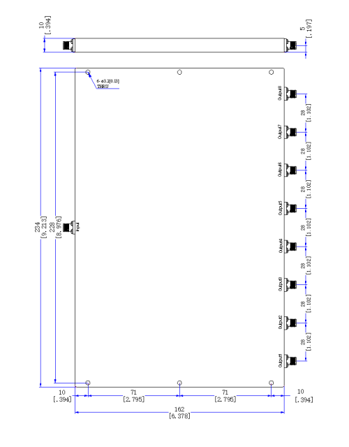 100～800 MHz SMA Female 8 Way Power Divider 50 Ohm Wide-Band Signal Splitter