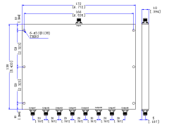 200~1000 MHz SMA Female 8  Way Power Divider 50 Ohm Wide-Band Signal Splitter