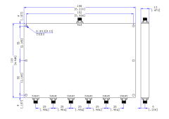 240～380 MHz SMA Female 6 Way Power Divider 50 Ohm Wide-Band Signal Splitter