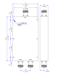 300～2000 MHz N Female 2 Way Power Divider 50 Ohm Wide-Band Signal Splitter