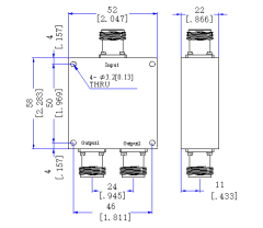 300～3000 MHz N Female 2 Way Power Divider 50 Ohm Wide-Band Signal Splitter