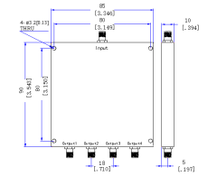 340～2200 MHz SMA Female 4 Way Power Divider 50 Ohm Wide-Band Signal Splitter