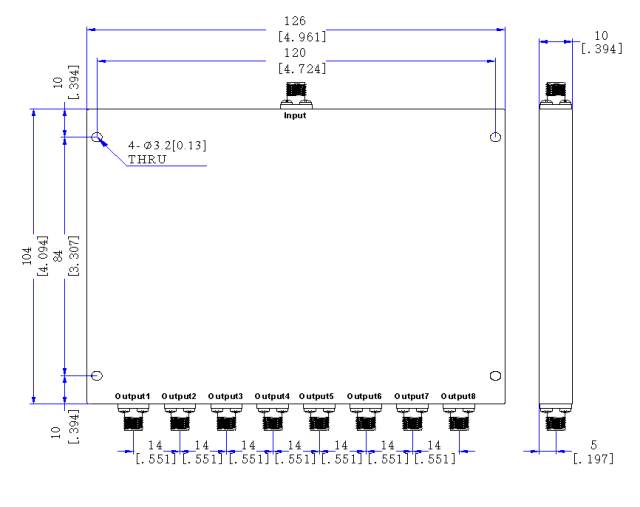 350～2000 MHz SMA Female 8 Way Power Divider 50 Ohm Wide-Band Signal Splitter