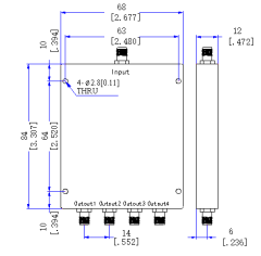 380～2500 MHz SMA Female  4 Way Power Divider 50 Ohm Wide-Band Signal Splitter