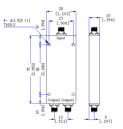 400～7500  MHz SMA Female 2 Way Power Divider 50 Ohm Wide-Band Signal Splitter