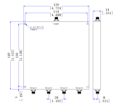 380～512 MHz SMA Female 4 Way Power Divider 50 Ohm Wide-Band Signal Splitter