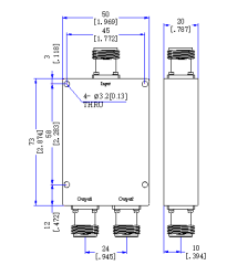 400～6000 MHz N Female 2 Way Power Divider 50 Ohm Wide-Band Signal Splitter