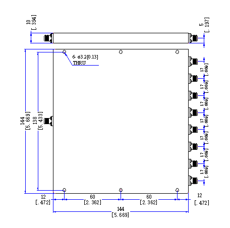 470～2400 MHz SMA Female 8 Way Power Divider 50 Ohm Wide-Band Signal Splitter