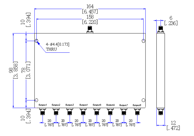 460～860 MHz SMA Female 8 Way Power Divider 50 Ohm Wide-Band Signal Splitter