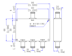 470～860 MHz TNC Female 3 Way Power Divider 50 Ohm Wide-Band Signal Splitter