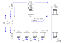 470～860 MHz TNC Female 4 Way Power Divider 50 Ohm Wide-Band Signal Splitter