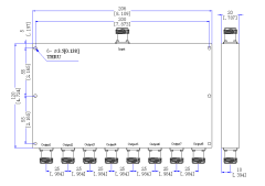 500～1000  MHz N Female 8 Way Power Divider 50 Ohm Wide-Band Signal Splitter