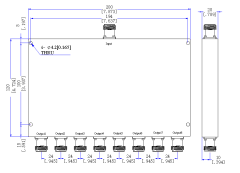 500～6000 MHz N  Female 8  Way Power Divider 50 Ohm Wide-Band Signal Splitter