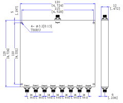 500～6000 MHz SMA Female 8 Way Power Divider 50 Ohm Wide-Band Signal Splitter
