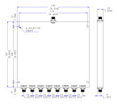 500～8500 MHz SMA Female 8 Way Power Divider 50 Ohm Wide-Band Signal Splitter