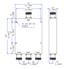 698～3800 MHz N Female 4 Way Power Divider 50 Ohm Wide-Band Signal Splitter