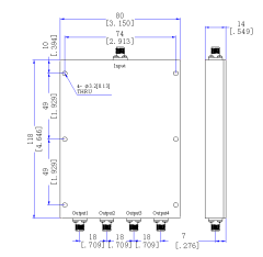 698～3800 MHz SMA Female 4 Way Power Divider 50 Ohm Wide-Band Signal Splitter