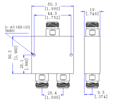 698～2700 MHz N Female 2 Way Power Divider 50 Ohm Wide-Band Signal Splitter