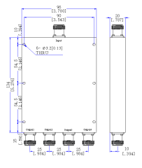 698～4000 MHz N Female 4 Way Power Divider 50 Ohm Wide-Band Signal Splitter