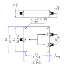 800～1700  MHz SMA Female 2 Way Power Divider 50 Ohm Wide-Band Signal Splitter