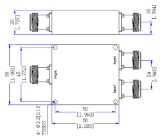 700～6000 MHz N Female  2 Way Power Divider 50 Ohm Wide-Band Signal Splitter