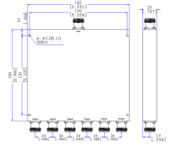 700～6000 MHz N Female 6 Way Power Divider 50 Ohm Wide-Band Signal Splitter