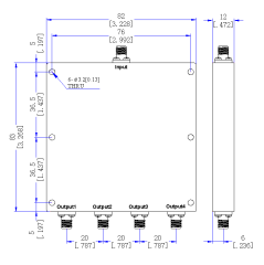 740～1532 MHz SMA  Female  4 Way Power Divider 50 Ohm Wide-Band Signal Splitter