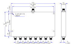 800～2500  MHz SMA Female 8 Way Power Divider 50 Ohm Wide-Band Signal Splitter