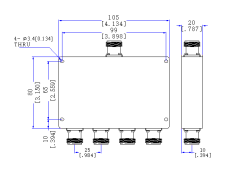 800～2500  MHz N Female 4 Way Power Divider 50 Ohm Wide-Band Signal Splitter