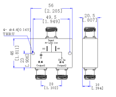 900～2100 MHz N Female 2 Way Power Divider 50 Ohm Wide-Band Signal Splitter