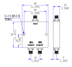 900～4000 MHz SMA Female 2 Way Power Divider 50 Ohm Wide-Band Signal Splitter