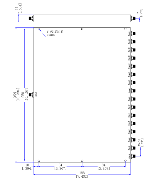 800～5000 MHz SMA Female 16 Way Power Divider 50 Ohm Wide-Band Signal Splitter