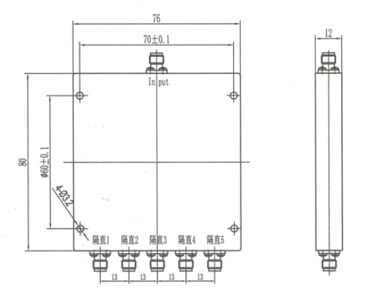 900～2150 MHz SMA Female 5 Way Power Divider 50 Ohm Wide-Band Signal Splitter