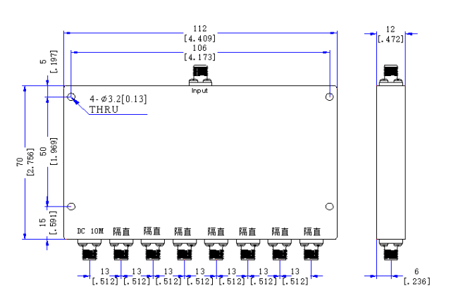 900～2500 MHz SMA Female 8 Way Power Divider 50 Ohm Wide-Band Signal Splitter