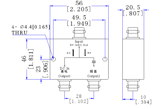 20~3000 MHz SMA Female 4 Way Power Divider 50 Ohm Wide-Band Signal Splitter