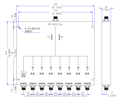 950～2150 MHz SMA Female 8  Way Power Divider 50 Ohm Wide-Band Signal Splitter