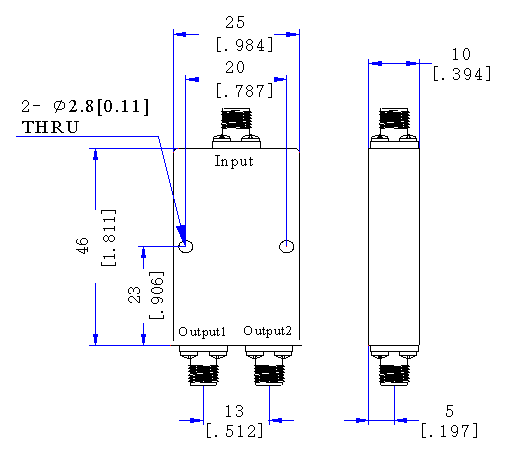 920～9000 MHz SMA Female 2 Way Power Divider 50 Ohm Wide-Band Signal Splitter