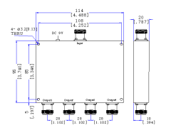 950～2100 MHz N Female 4 Way Power Divider 50 Ohm Wide-Band Signal Splitter