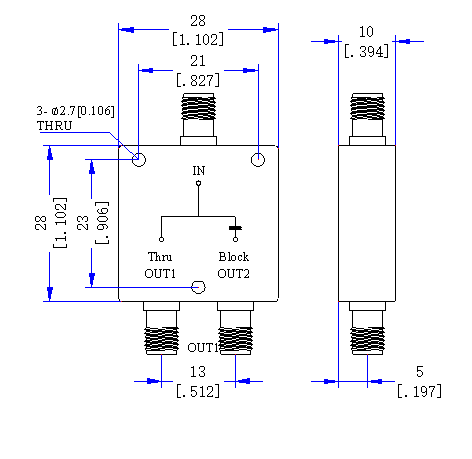 1700～3500 MHz SMA Female 2 Way Power Divider 50 Ohm Wide-Band Signal Splitter