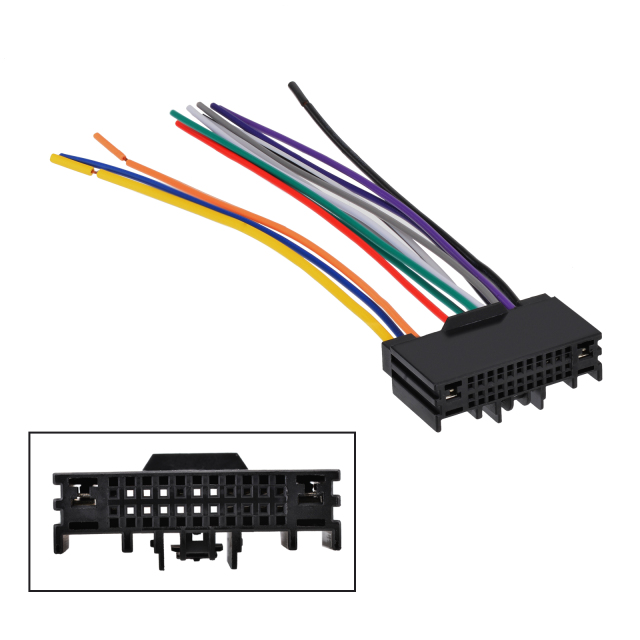 24 Pin No Cutting Reverse Wire Harness Power Speaker Connect to Select 12-18 Ford Lincoln Original Stereo