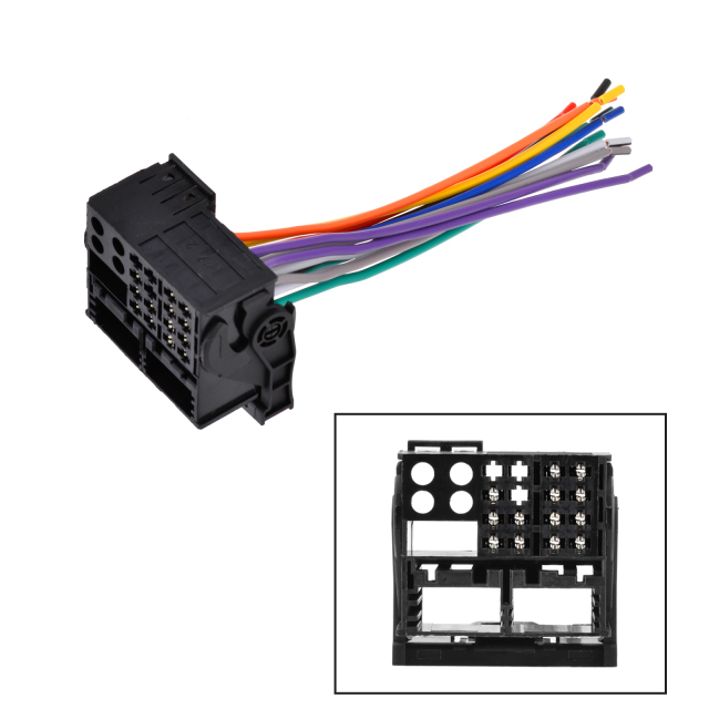 16Pin No Cutting Reverse Wire Harness Power Speaker Connect to Select 02-18 Audi BMW Mercedes-Benz Mini Cooper Pontiac G8 Porsche 911 Saturn Astra Volkswagen Cabrio Touareg Original Stereo Radio